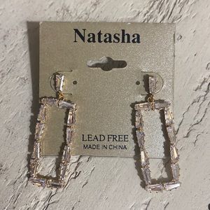 Rhinestone gold Natasha drop earrings